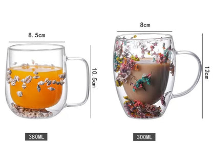 Floral Double Wall Glass