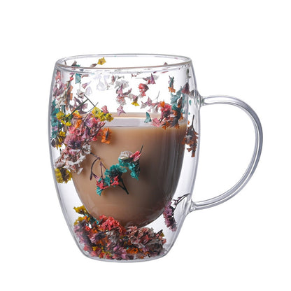 Floral Double Wall Glass